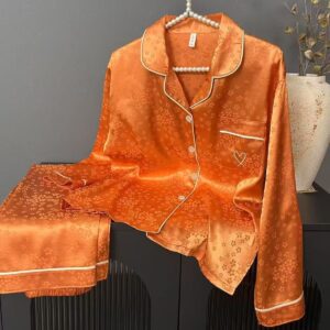 Golden Velvet Button-Down Lounge Set