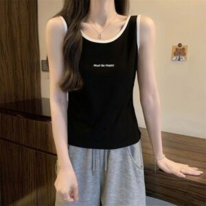 Sporty Contrast Trim Tank Top