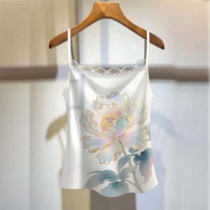 Lace Trim Satin Camisole Top