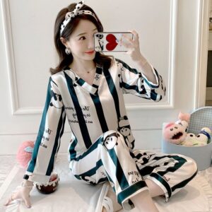 Nautical Stripe Button-Up Sleepwear